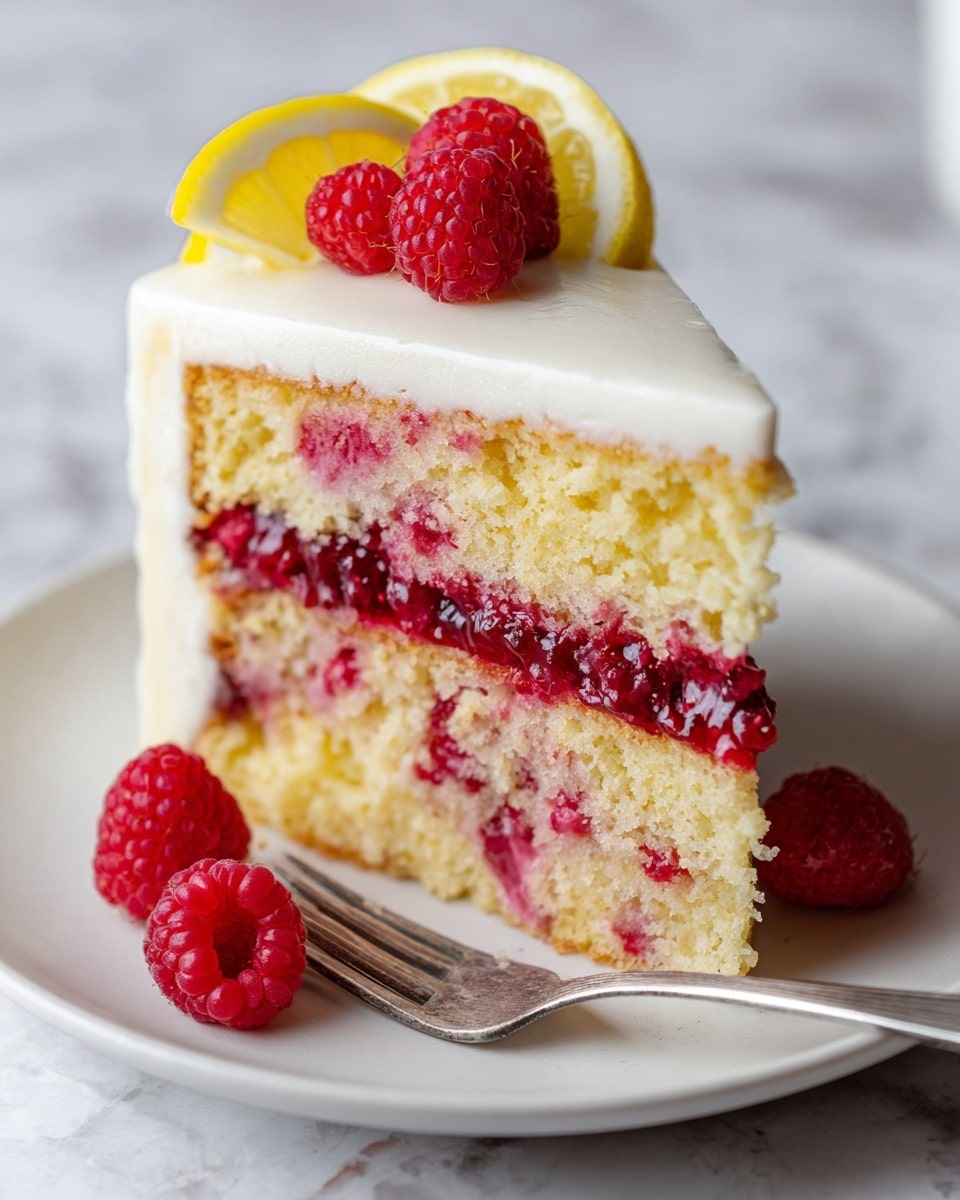 Lemon Raspberry Cake with Lemon Cream Cheese Frosting Recipe