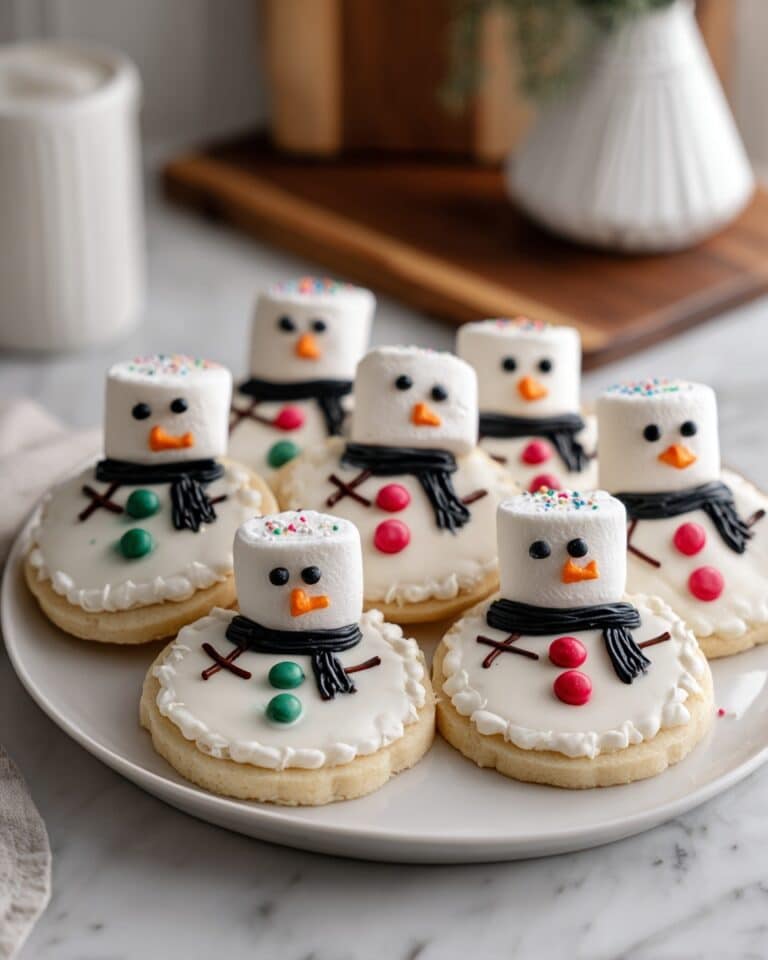 Melted Snowman Cookie with Marshmallow Head Recipe