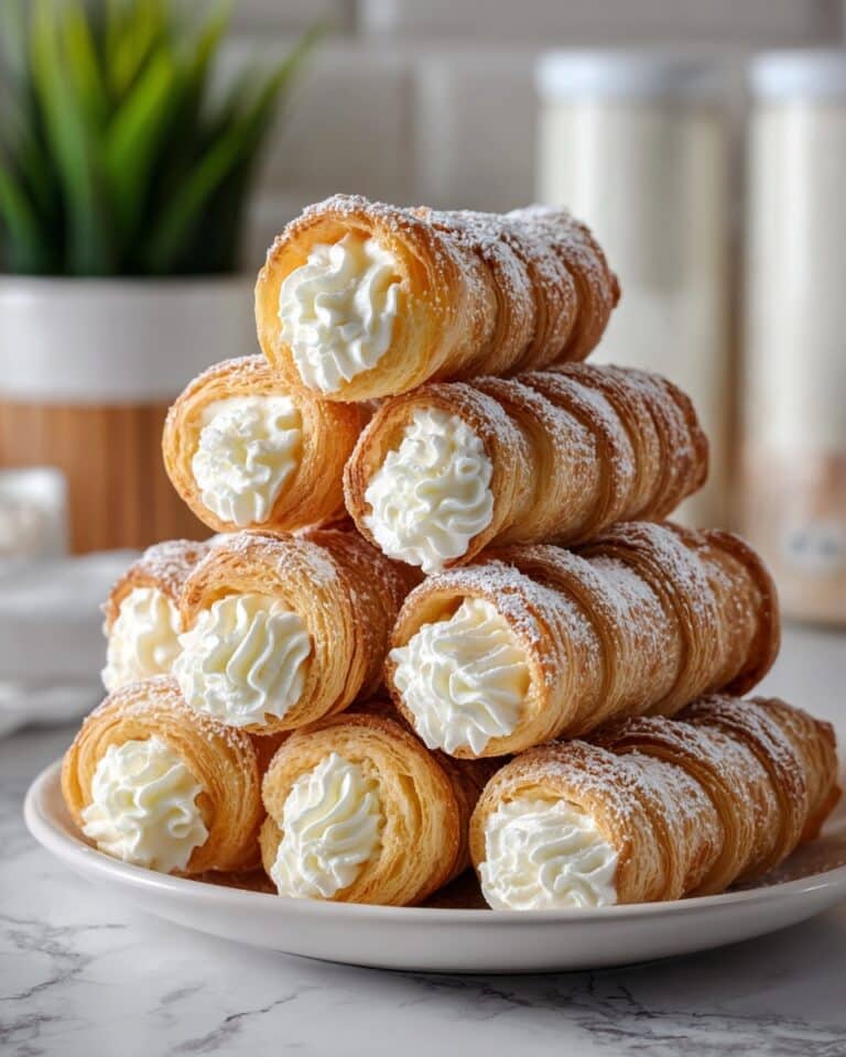 Flaky Cream Horns with Marshmallow Filling Recipe