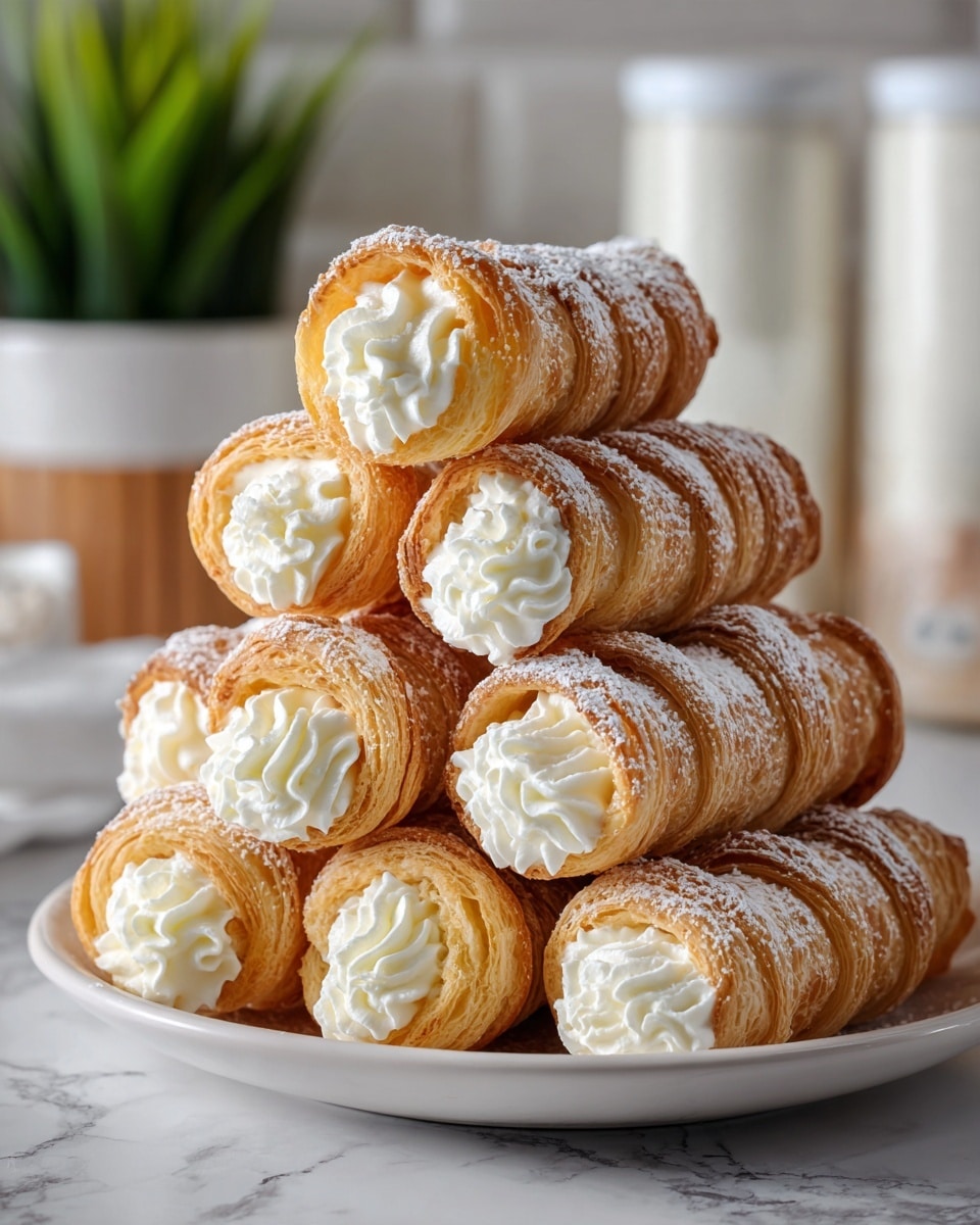 Flaky Cream Horns with Marshmallow Filling Recipe